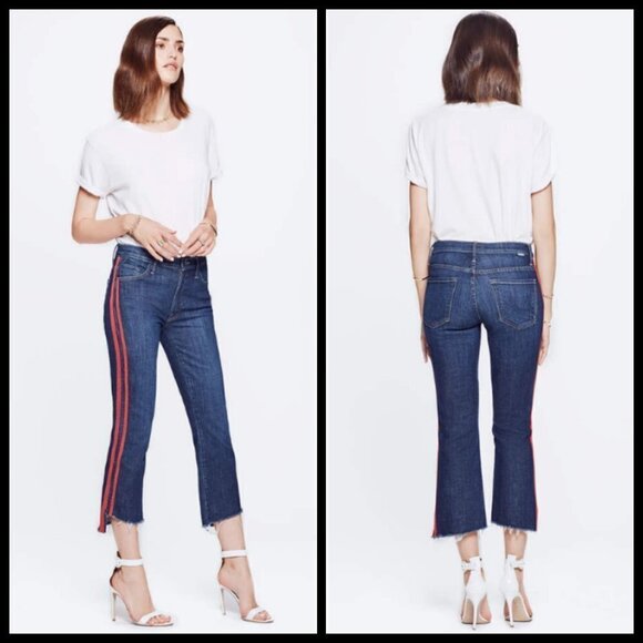 💕MOTHER💕 Insider Crop Step Fray Jeans ~ Speed Racer 26 - Picture 8 of 16